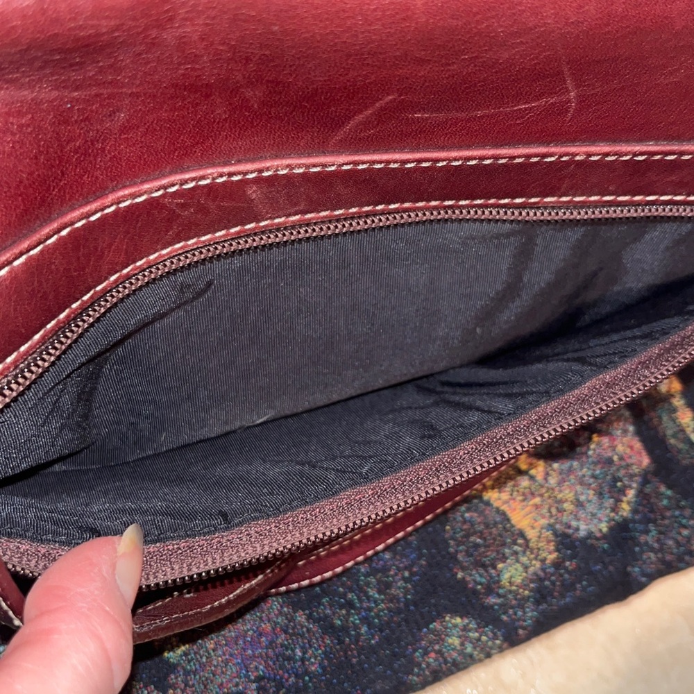 Tignanello BROWN Leather Shoulder Bag with Buckle Accents - Picture 7 of 11